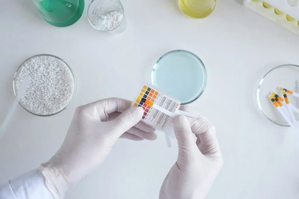 Fentanyl test strips used for harm prevention in substance use.