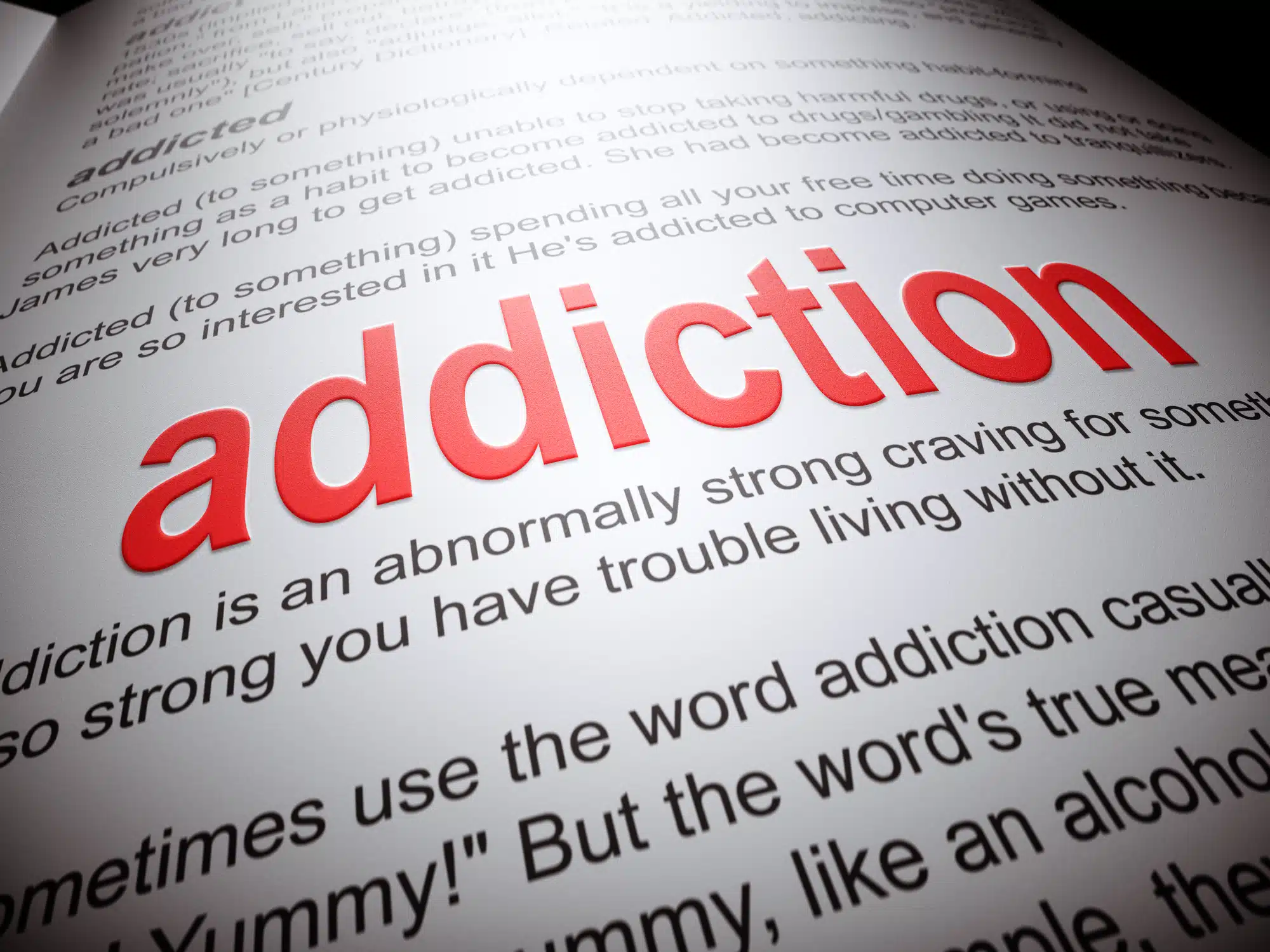 A collage representing various types of addictions, including substances and behaviors