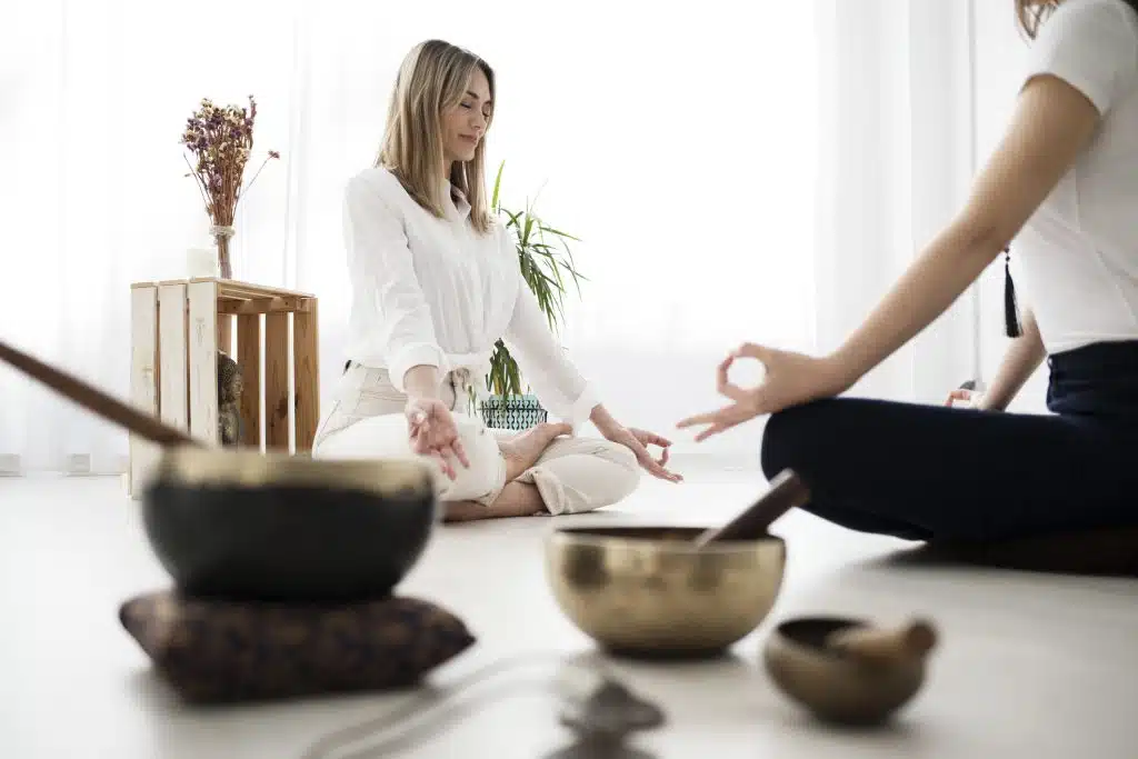 A serene setting for holistic therapies such as yoga and meditation in a rehab center