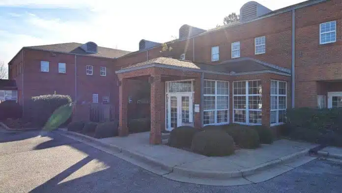 Front entrance of East Alabama Mental Health Center in Russell County, Phenix City, AL