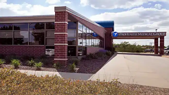 Exterior of ProHealth Care clinic on Big Bend Road in Waukesha, Wisconsin, providing outpatient healthcare services.