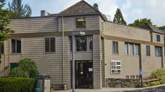 Exterior view of Turnbridge facility in Westport, CT, specializing in transformative addiction recovery services.