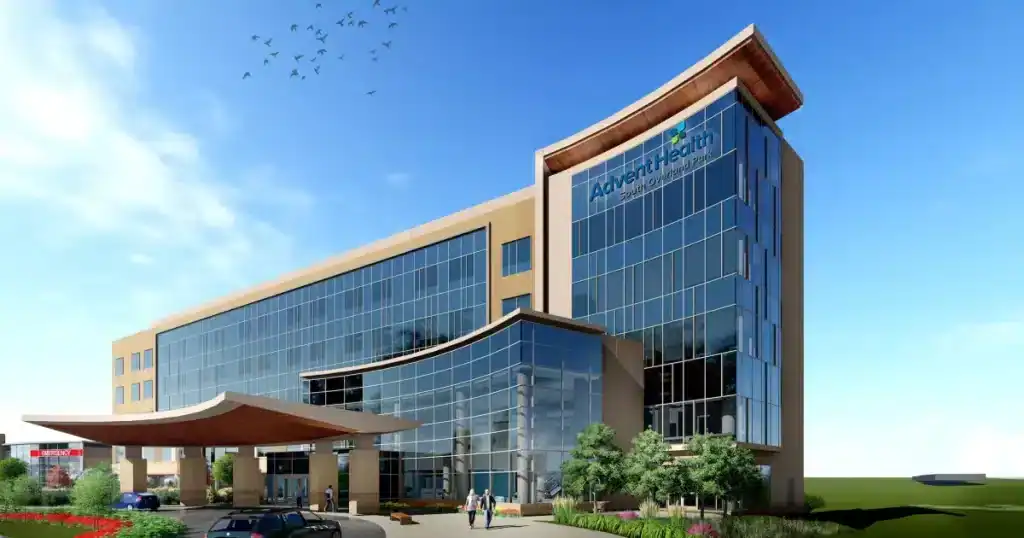 Exterior view of AdventHealth Shawnee Mission facility in Merriam, KS.