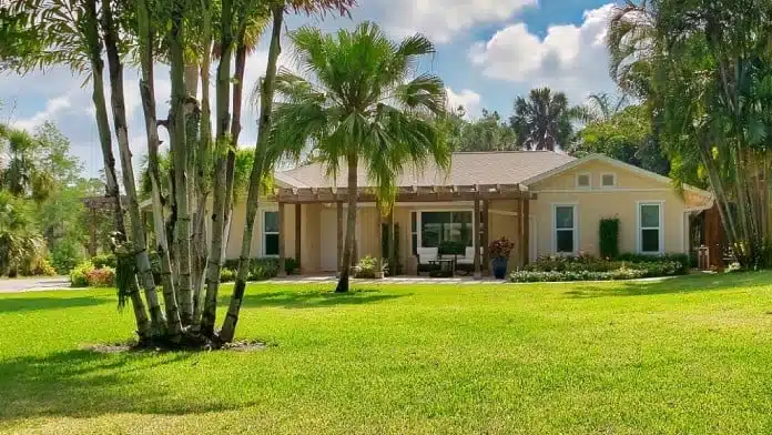 Main entrance of Compassionate Care Recovery facility in Wellington, Florida