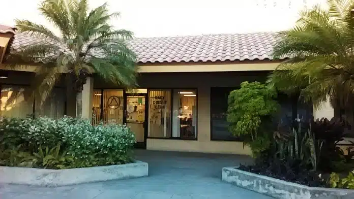 Front entrance of Easy Does It Club in West Palm Beach, Florida