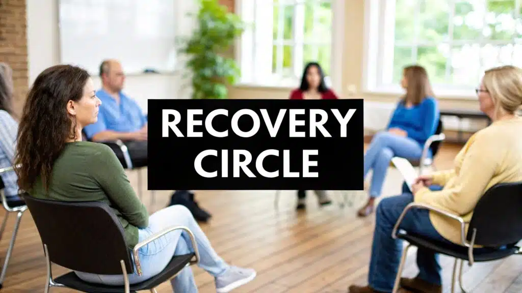 Infographic showcasing the 8 best support groups for addiction in 2025, featuring names and brief descriptions