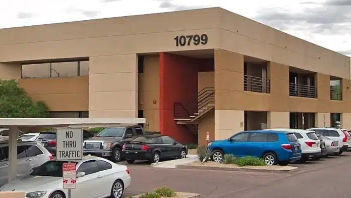 Front entrance of Crisis Preparation and Recovery in Scottsdale, Arizona, providing mental health and addiction recovery programs