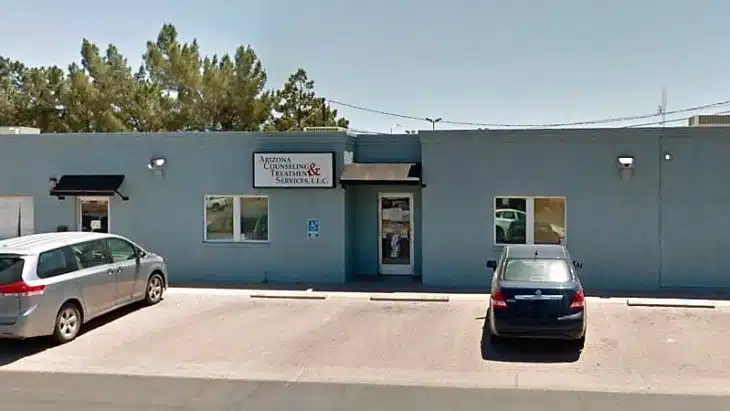Front entrance of Arizona Counseling and Treatment Services in Safford, Arizona, providing mental health and addiction recovery programs
