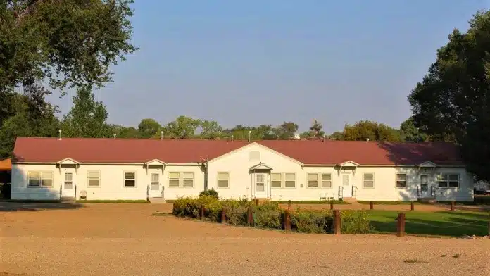 Main entrance to Christian Discipleship Center in Cortez, Colorado
