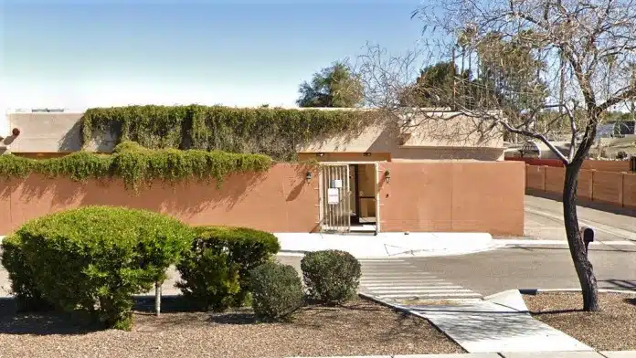 Front entrance of CODAC Women’s Recovery Services Las Amigas in Tucson, Arizona, offering addiction and mental health support for women