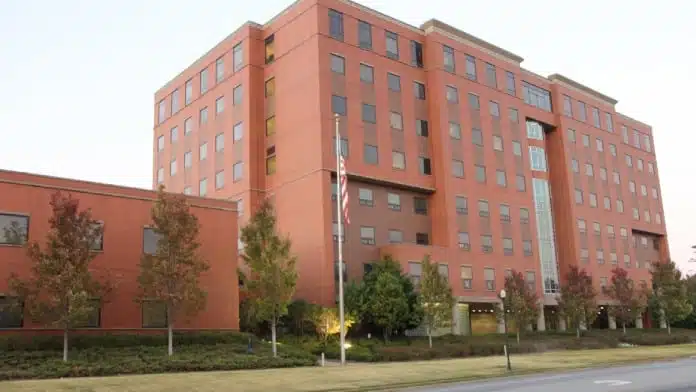 Main entrance of East Alabama Medical Center in Opelika, Alabama