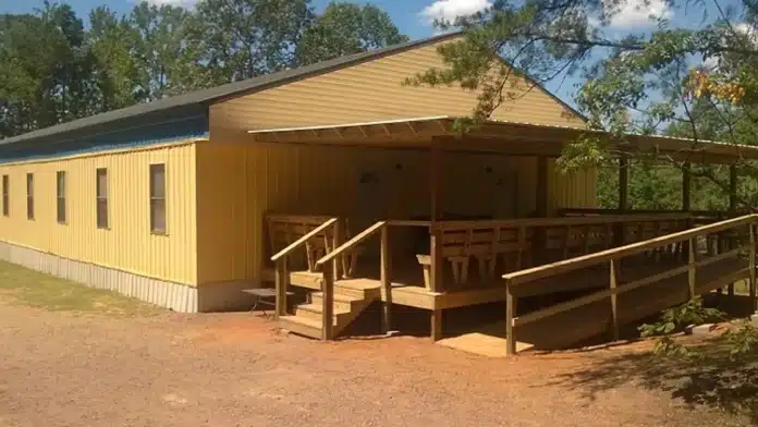 Front entrance of Genesis Mission Bible Training Center in Northport, Alabama