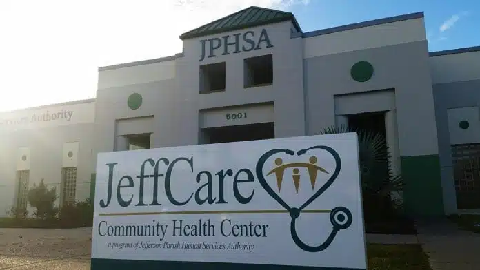 Entrance1 Jefferson Parish Human Services West Jefferson Health Center building exterior in Marrero, Louisiana