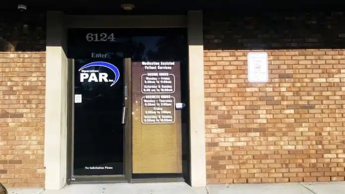 Main entrance of Operation PAR facility located in Sarasota, Florida, ZIP code 34231.