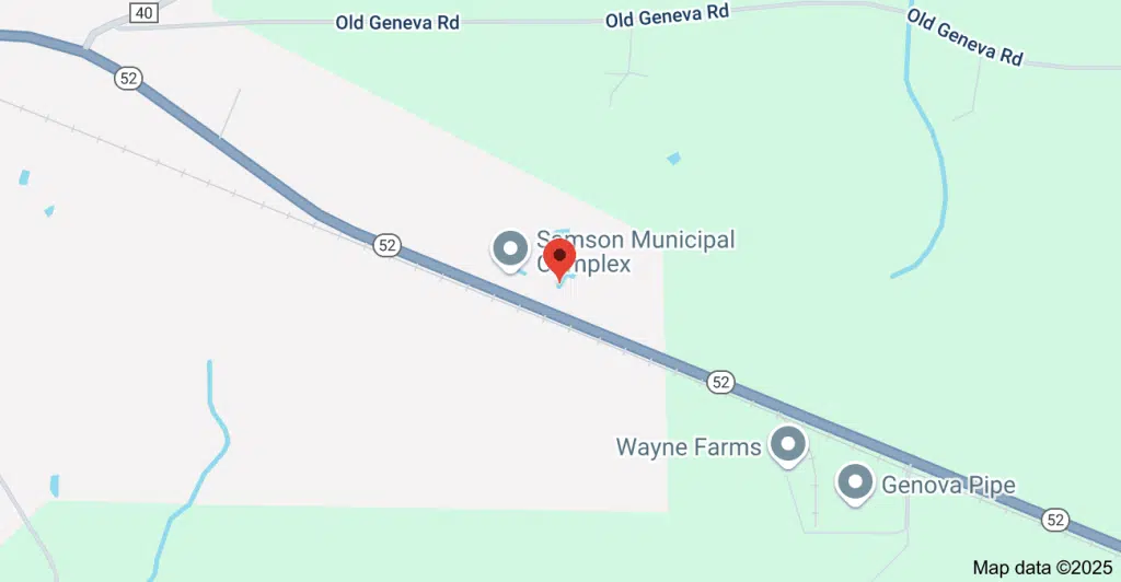 Exterior view of Geneva County Specialized Day Residential Care facility in Samson, Alabama