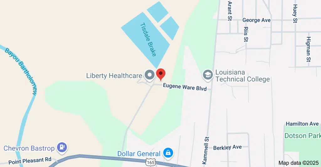 Exterior view of Liberty Healthcare Systems facility in Bastrop, Louisiana