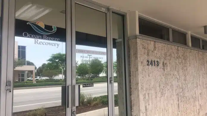 Exterior view of Ocean Breeze Recovery center in Pompano Beach, Florida
