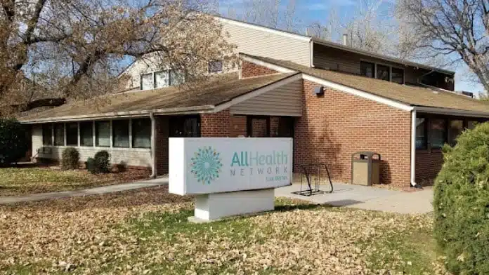 Entrance to AllHealth Network Southwood building in Littleton, Colorado