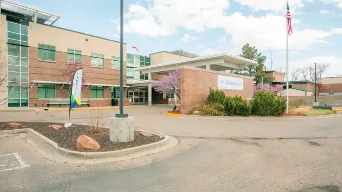 Front entrance of Colorado Plains Medical Center in Fort Morgan, Colorado 80701