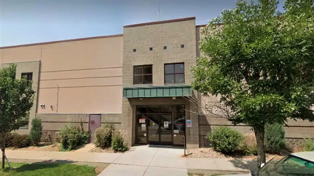Main entrance of Denver Cares facility in Denver, Colorado 80204