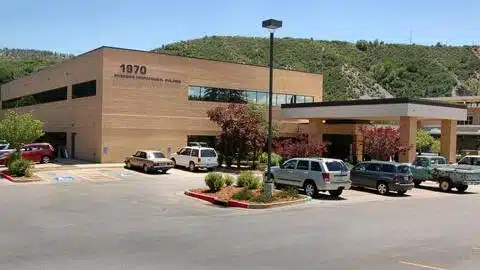Front entrance of Durango VA Clinic in Durango, Colorado 81301 providing healthcare and mental health services.