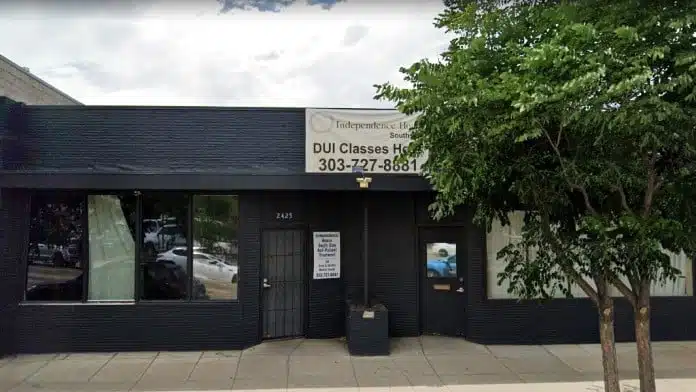 Entrance of Independence House at 2425 South Broadway in Denver, Colorado