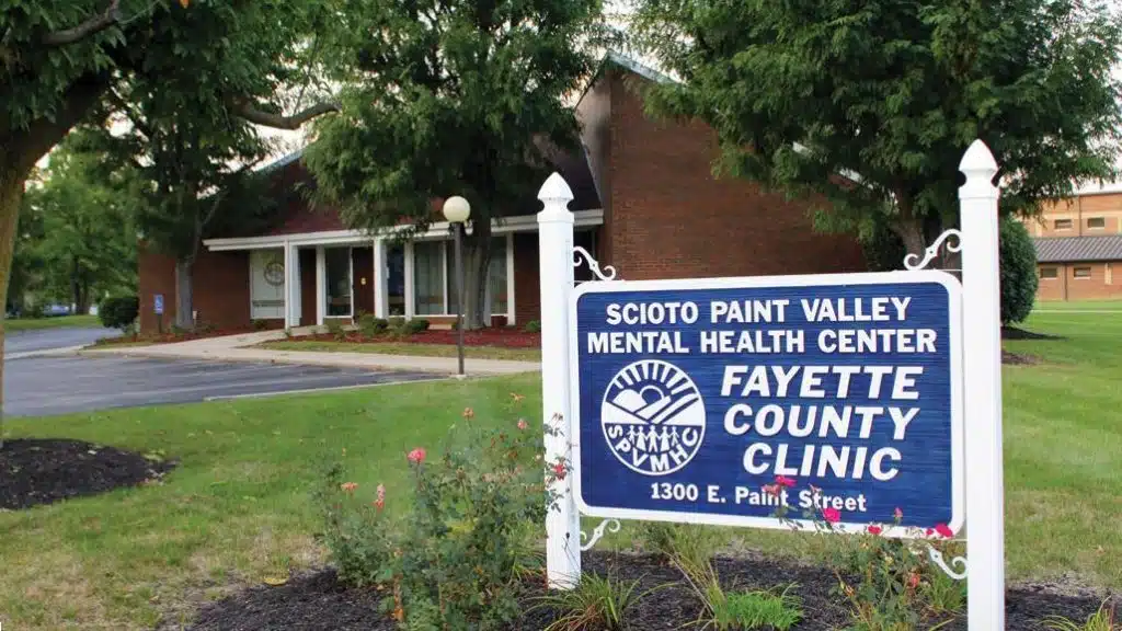Front entrance of Scioto Paint Valley Mental Health Center in Washington Court House Ohio 43160