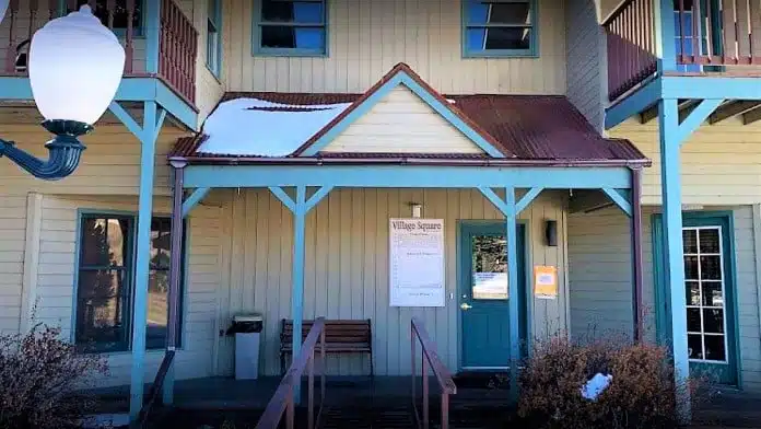 Front entrance of The Center for Mental Health in Ridgway, Colorado, showing accessibility and facility signage
