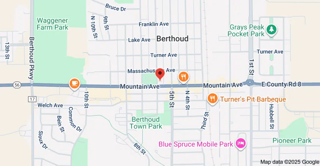 Exterior view of New Directions Counseling Center in Berthoud, Colorado providing counseling and addiction treatment services