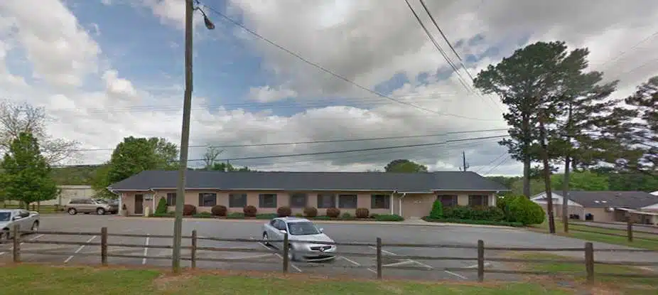 Facility building entrance of The Bridge rehab center in Gadsden, Alabama