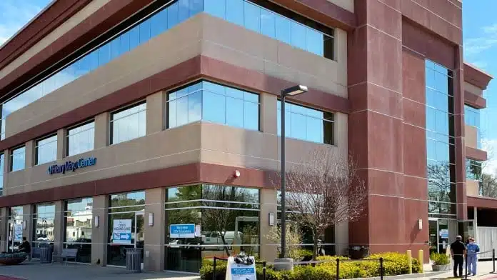 Front entrance of Henry Mayo Newhall Memorial Hospital Behavioral Health in Santa Clarita, California, providing mental health and behavioral health services