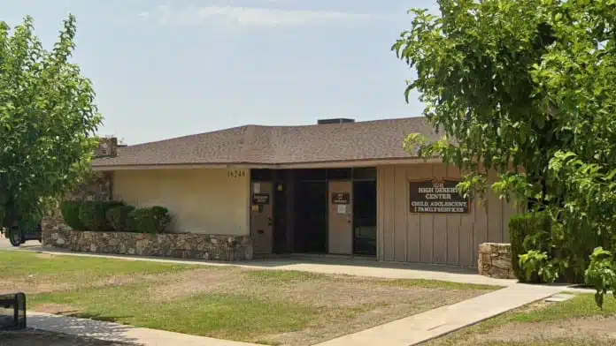 Front entrance of High Desert Child, Adolescent, and Family in Victorville, California, providing behavioral health and family support services