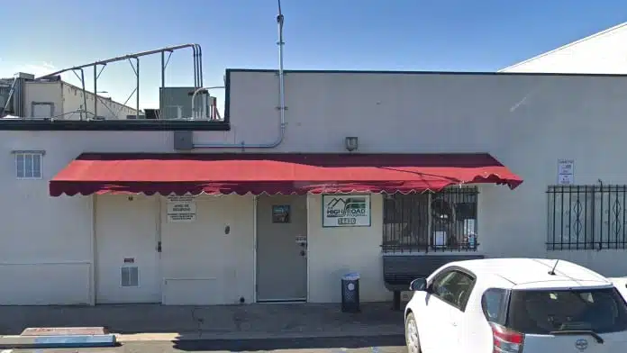 Main entrance of The High Road Program facility in Van Nuys, California