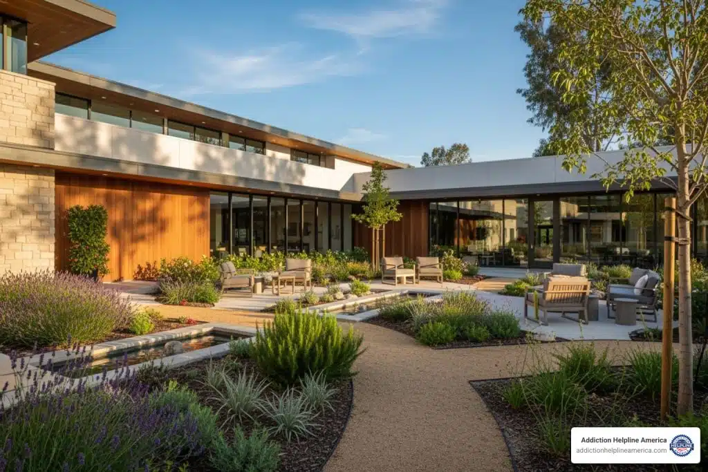 Exterior view of a professional alcohol addiction treatment center in California helping individuals recover from alcohol dependence.