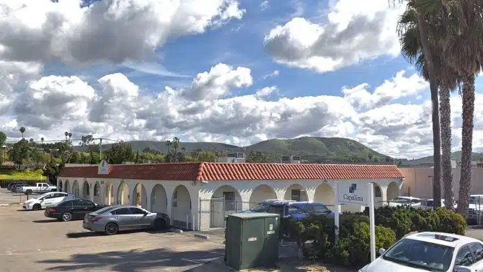 Front entrance of Community Resource Health Group in San Marcos, California, offering addiction and mental health recovery support services