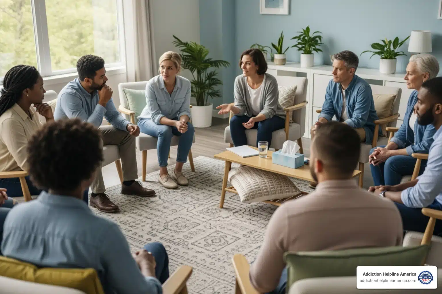 diverse group therapy session - Opiate Addiction Treatment Centers
