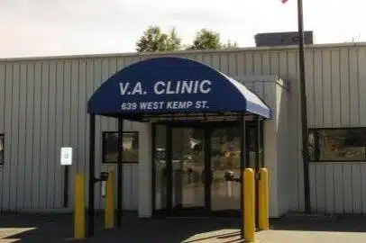 Front entrance of the Rhinelander VA Clinic in Rhinelander, Wisconsin, showing accessibility and professional healthcare services