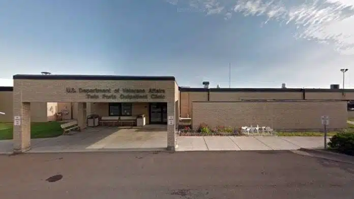 Entrance view of Twin Ports VA Clinic in Superior, Wisconsin, providing addiction recovery and mental health services for veterans