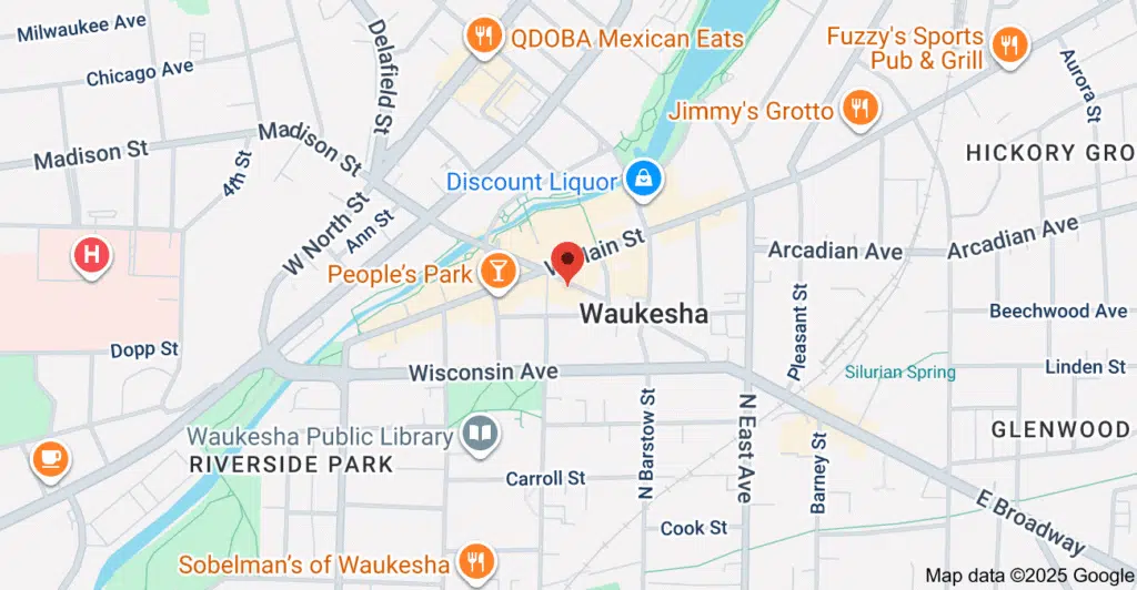 Exterior of IRIS Health Clinic in Waukesha, Wisconsin, providing comprehensive healthcare and outpatient services.