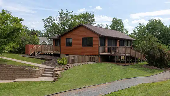 Front entrance of Northwest Passage in Riverside, Webster, Wisconsin