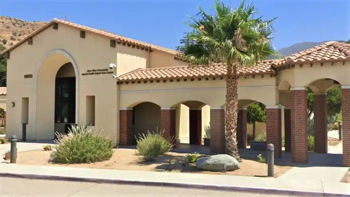 Front view of Olive View Community Mental Health in Sylmar, California, providing behavioral health, addiction recovery, and counseling services.