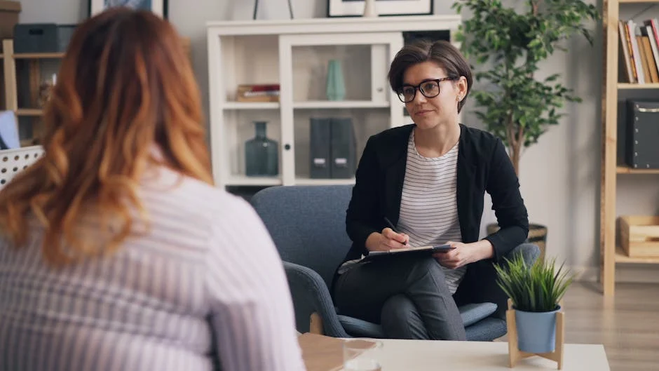 Therapist conducting a one-on-one counseling session as part of intensive outpatient treatment for addiction recovery and mental health support.