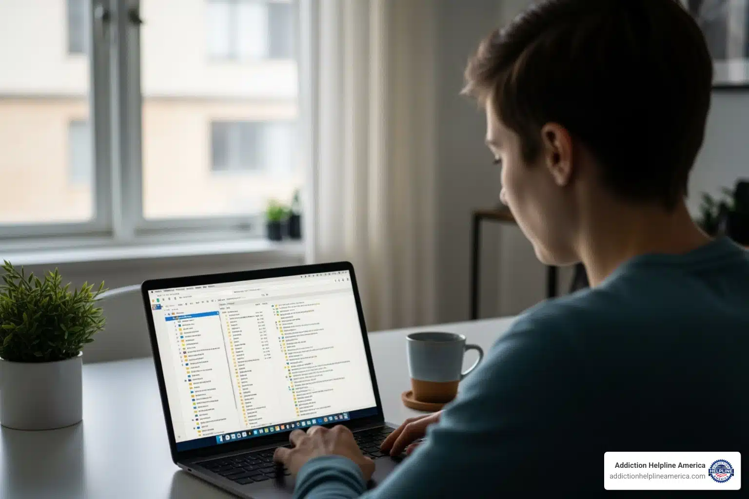 Person looking at a directory on a laptop screen - Inpatient Drug Rehab Centers