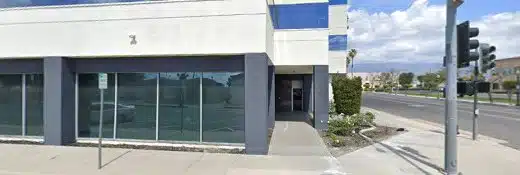 Front entrance of Victor Community Support Services Mental Health in San Bernardino, California, providing counseling and behavioral health support.