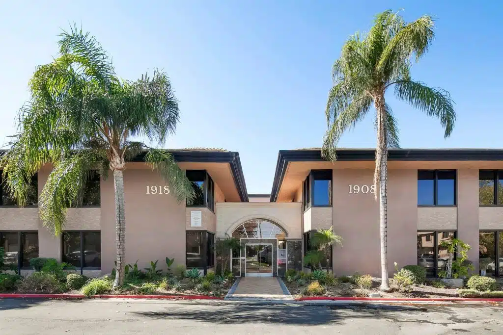 Front entrance of Victor Community Support Services in San Bernardino, California, offering addiction treatment and mental health recovery support.