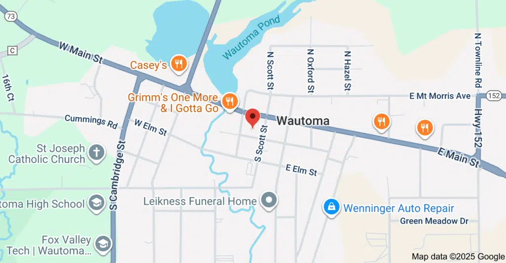 Front entrance of Waushara County Human Services in Wautoma, Wisconsin