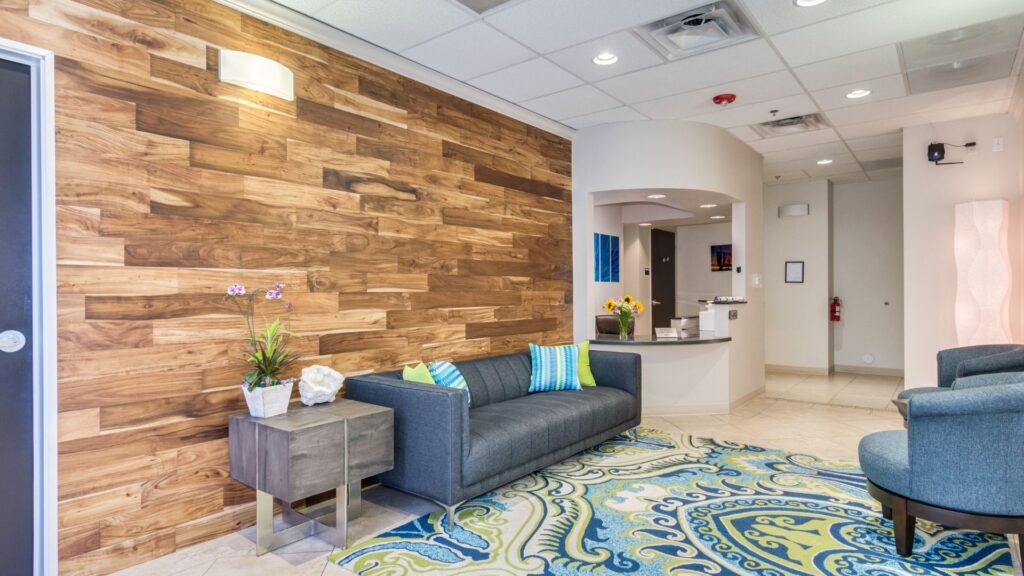 A comfortable, modern therapy room with warm lighting and soft seating - substance abuse treatment Scottsdale