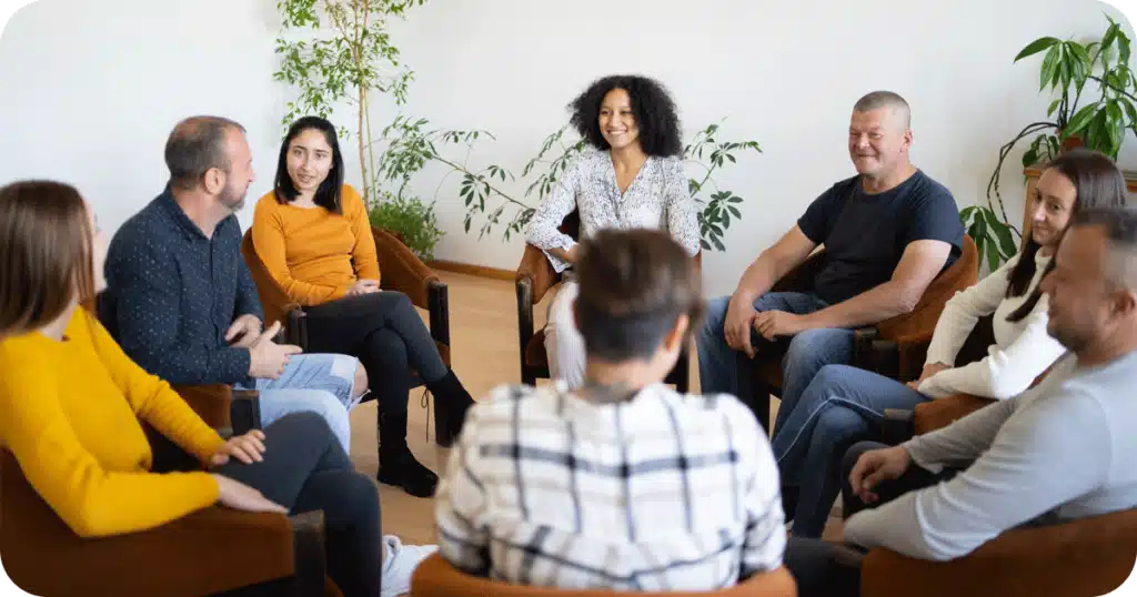 Diverse group therapy session - Virginia treatment centers