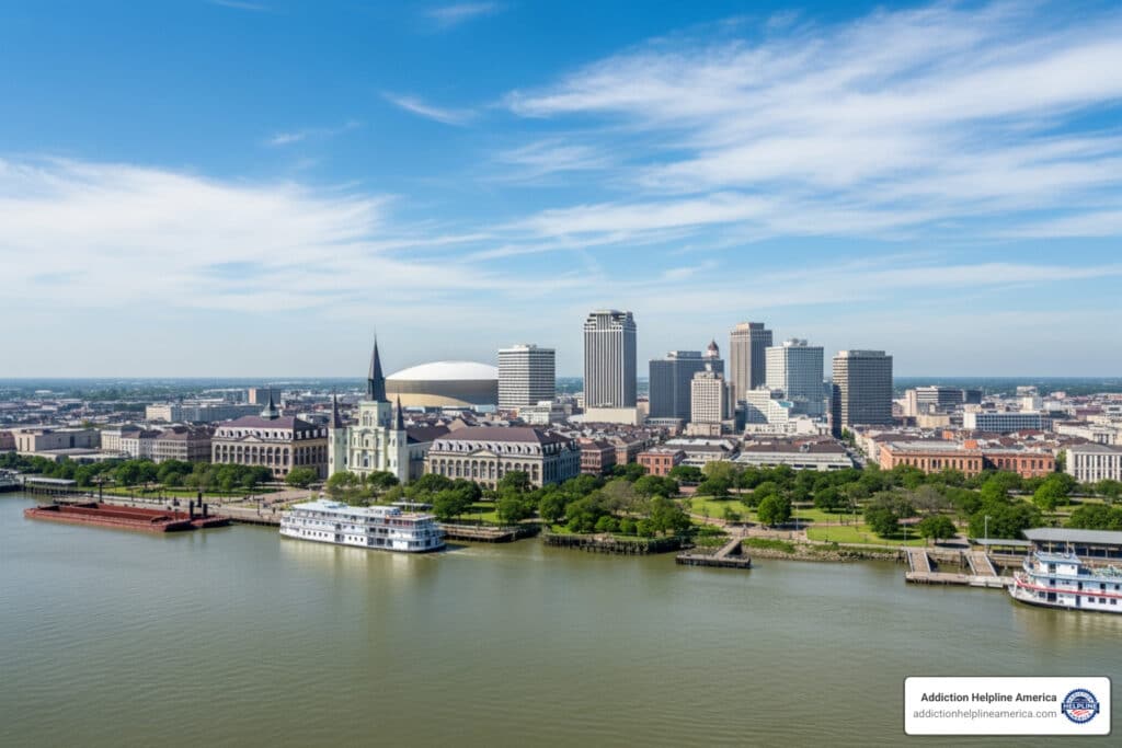 Individual receiving support for drug addiction recovery in New Orleans.