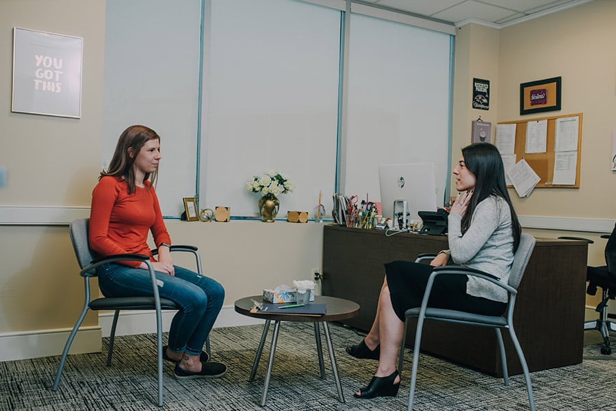 A one-on-one counseling session with a therapist and client - outpatient drug treatment A one-on-one counseling session with a therapist and client - outpatient drug treatment